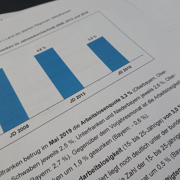 Mittelfranken: Arbeitslosenquote bei 3,3 Prozent